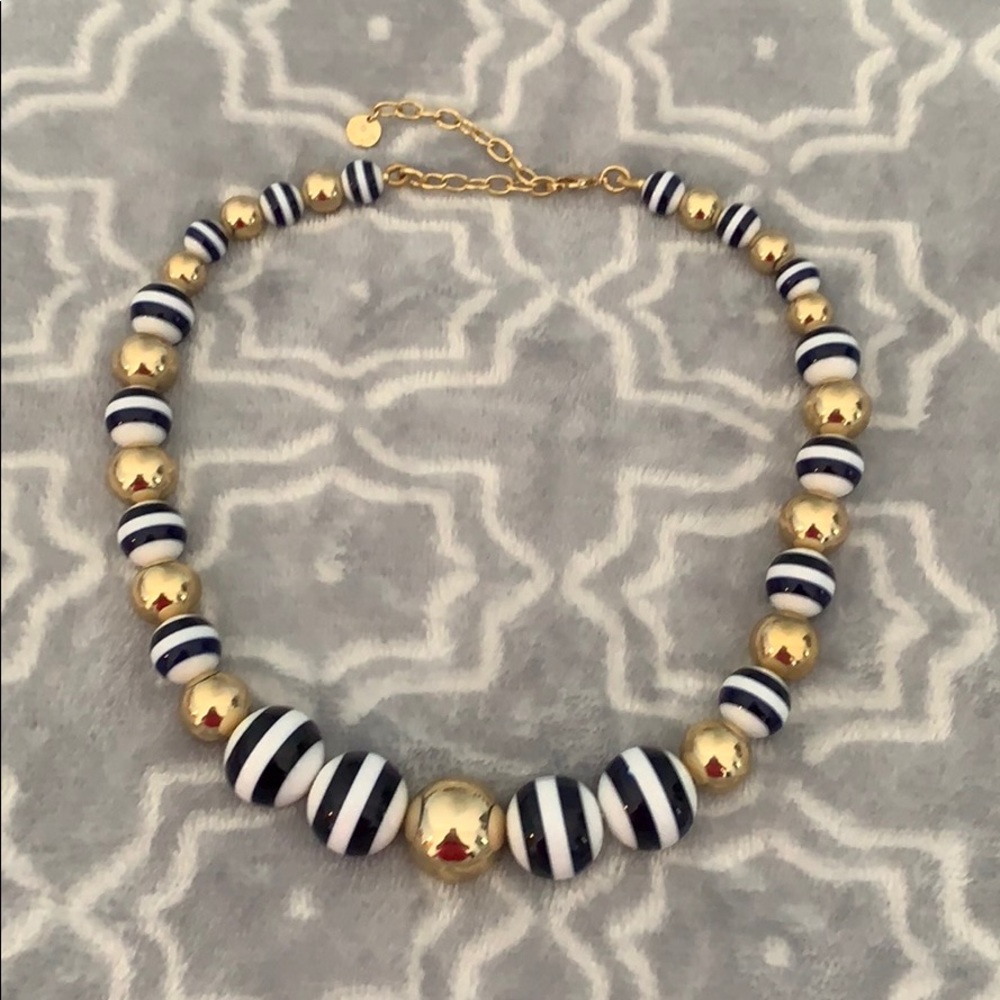 Talbots gold and navy bead necklace